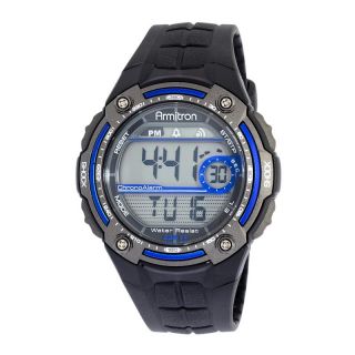 Armitron Mens Digital Sport Chronograph Watch Blue Red Accented Gray 