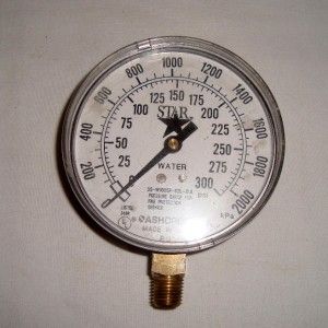 ashcroft star water air pressure gauge model w 101