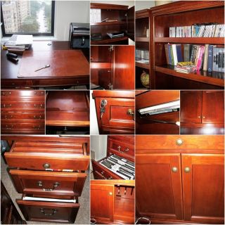   Shaped Desk Home Office Unit File Cabinets Hutches Book Shelves