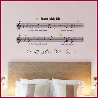 MUSIC NOTES WALL DECALS MURAL DECOR STICKERS #209