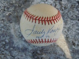 SANDY KOUFAX SIGNED ON RAWLINGS OFFICIAL NATIONAL LEAGUE BASEBALL 