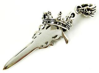 King Arthur Crown Sword Sterling 925 Silver Pendant New