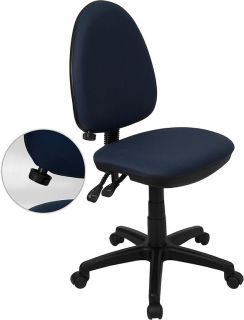 New Mid Back Navy Fabric Armless Home Office Desk Chairs with Adj 