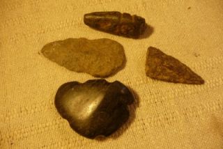 Indian Artifacts & Arrowheads 2 polished carved rocks very unique 2 