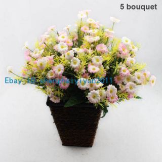140 Pcs Silk Flowers Buds Artificial Flowers Home Decoration Pink F60 