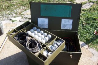   Tent Lighting Kit 110V Surplus Army Light Box Power Cords Bulbs