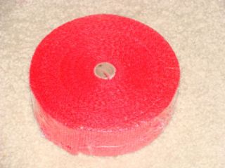 XPW RED 50 Roll of Exhaust Pipe Header Wrap Tape 8 RED Ties 50 x 2