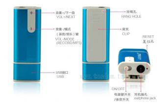2012 Latest Smallest Spy Voice Recorder 4GB U Disk  Player Pink 