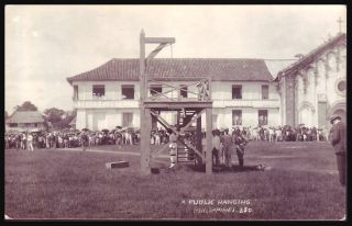 Public Hanging Philippines Real Photo c1930s Postcard