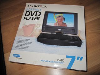 Audiovox D710 Portable DVD Player 7 LCD Screen CD DVD R Rechargeable 