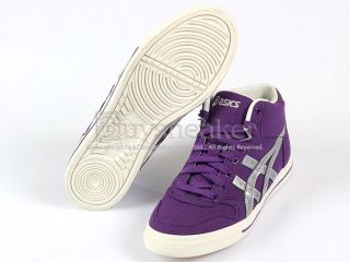Asics Aaron MT CV Purple Silver Mid Canvas Casual Shoes 2012 Womens 