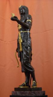 Art Deco Statue Egyptian Pharaohs Gift Emile Picault Real Bronze 
