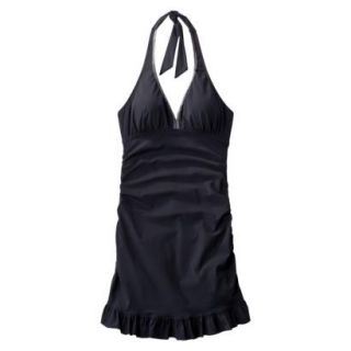 Assets by Sara Blakely SPANX Target Black Ruched Halter Swimsuit Dress 