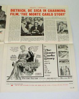 Monte Carlo Story 1957 Movie Pressbook Marlene Dietrich