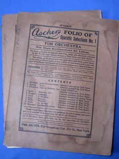 Aschers Folio Operatic Selections 1 Vintage Music 1910