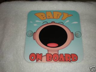 Scraming Baby on Board Safety Sign Car Window Decor