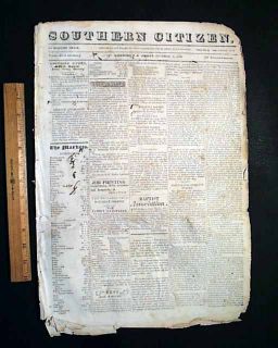 RARE Asheboro North Carolina Slave Ad 1838 Newspaper