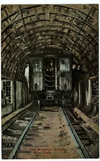 1910 Brooklyn Subway Train Tunnel NY New York City