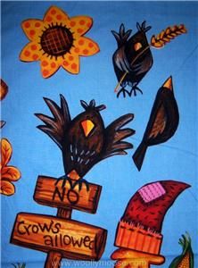 Autumn Scarecrow Harvest Wall Hanging Fabric Panel