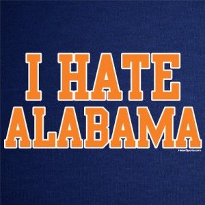 Hate Alabama T Shirt Auburn Jersey Funny Tigers Football College 