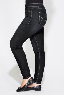 Avenue Plus Size Tall Black Virtual Stretch Pull on Jegging