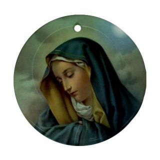 Virgin Mary Assumption Round Christmas Ornament
