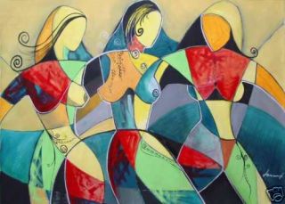 Alina Avram Dance of The 3 Happiness Orig Canvas 2003