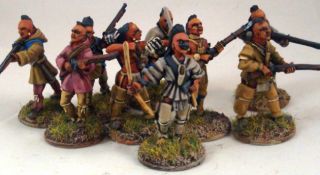 25MM COLONIAL HURON AWI FRENCH INDIAN WAR LOT 28mm TOP PAINTED