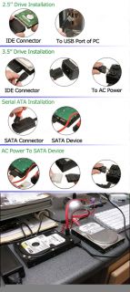 USB 2 0 to IDE SATA ATA ATAPI 2 5 3 5 HD HDD Converter Cable Adapter 