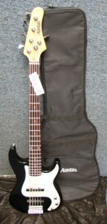 austin 5 string electric bass with case 5 strings