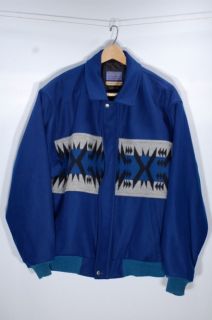 VTG   Pendleton   Virgin Wool Navajo Indian Blanket Design Jacket 