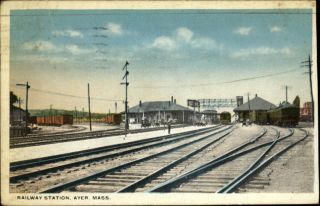 Ayer MA RR Train Station Old Postcard