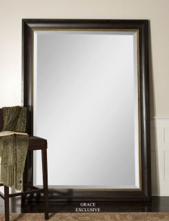 Axton Large Wood Beveled Wall Floor Mirror