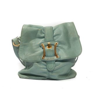 Makowsky Pastel Blue Leather Shoulder Bag Purse