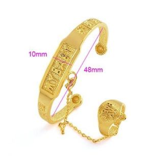 Bracelet 18K Real Gold Filled Babys Bangle Ring Sets