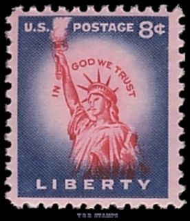 Scott 1041B Statue Liberty Rotary Press 1954 Variety 22 9 mm High MNH 