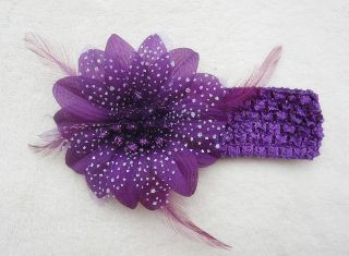 Colors Cute Baby Boys Girls Crochet Headband Flower Hair Clip Free 