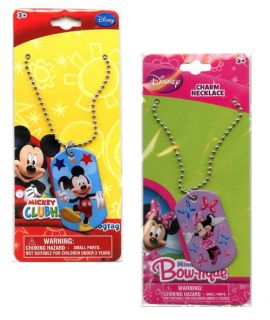   Minnie Mouse Kids Dog Tag Necklace Birthday Party Favors Prizes