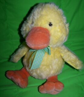 FAO Schwarz Baby Yellow Plush Stuffed Duck Duckling Toy