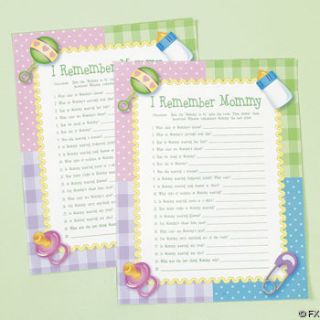 24 Remember Mommy Game Baby Shower Games Decorations