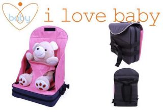 Pink Portable Baby Booster Seat High Chair Bag Harness