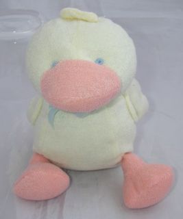 Plush Terrycloth Duck Baby Rattle Stuffed Animal Toy
