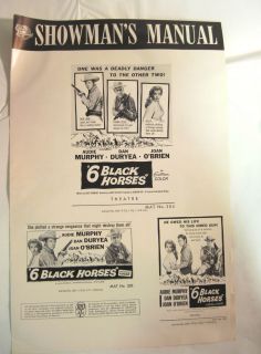 1962 movie pressbook six black horses audie murphy