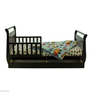 Child Toddler Bed with Safety Rails and Storage Drawer