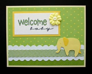Handmade Card Welcome Baby Boy Girl Love Elephant New