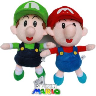 Nintendo Super Mario Brothers 2pcs Plush Toy Baby Mario Luigi 9 22cm 