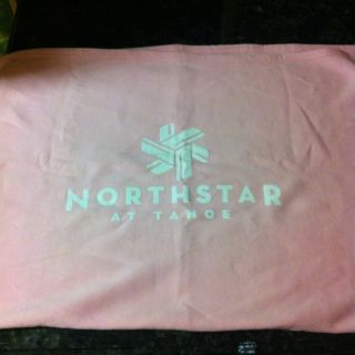NEW PINK BABY SHOWER BLANKET COVER NORTH STAR LAKE TAHOE SNOW SKI 