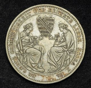 1854, Saxony, Frederick Augustus II. Silver Mourning / Death Thaler. R 