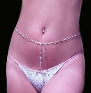Heart Breaker Silver Sep Links Thick Belly Chain