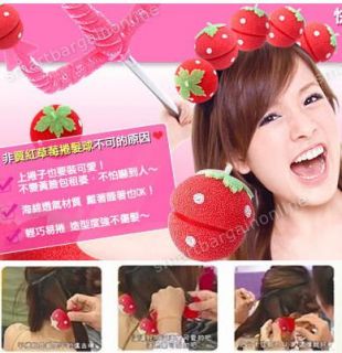 Pick 6 12 18pc Strawberry Ball Hair Care Soft Sponge Roll Rollers 